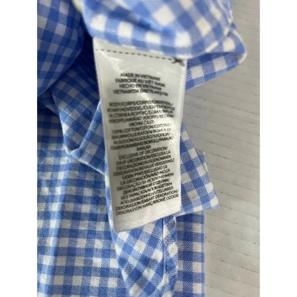 Polo Ralph Lauren Button Down Shirt Mens XL Blue Gingham Classic Fit Cotton